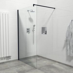 Saniclass Bellini inloopdouche - Douchewand - 70x200cm - 8mm veiligheidsglas - Anti kalk - Mat zwart