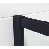 Saniclass Bellini Inloopdouche - 140x200cm - veiligheidsglas - rook glas - mat zwarte lijst rondom - anti kalk Mirrors-140B/NFF/S