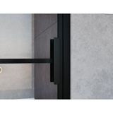 Saniclass Bellini douchecabine 160x100cm met vast paneel veiligheidsglas frame lines aan buitenzijde met anti kalk zwart mat sw491683/sw491691