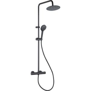 Adema Sparkle 2.0 regendoucheset met thermostaat hoofddouche 20cm handdouche 3 standen zwart SW773198