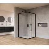 Saniclass Casus Douchecabine 90x90x200cm hoekinstap helder glas profiel mat zwart