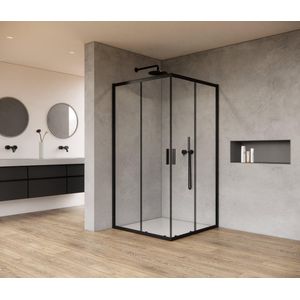 Saniclass Casus Douchecabine 90x90x200cm hoekinstap helder glas profiel mat zwart