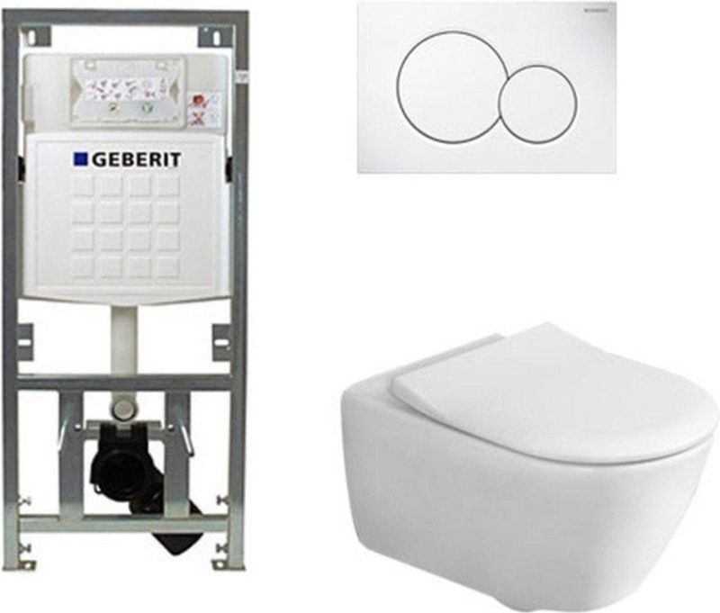 Villeroy & Boch - Subway 2.0 - Toiletset - Wit - Inbouwreservoir - Diepspoel Wandcloset - Directflush - Slimseat