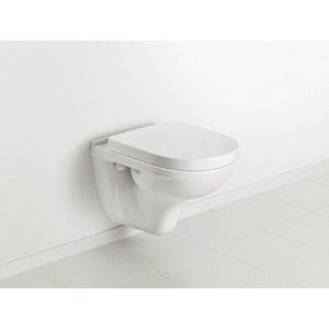 Villeroy & Boch O.novo toiletset met Geberit inbouwreservoir met diepspoel wandcloset wit softclose zitting en bedieningsplaat met ronde knoppen wit 0701131/0124124/0124182/SW706186/