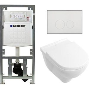 Villeroy & Boch O.novo toiletset – Hangtoilet – Geberit inbouwreservoir – Wit