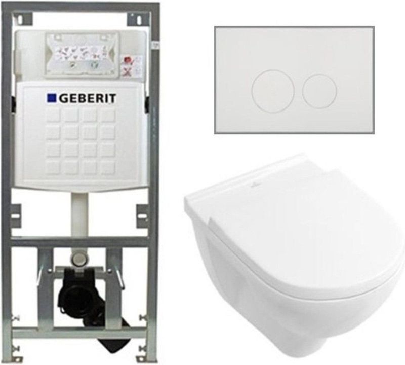 Villeroy & Boch O.novo toiletset – Hangtoilet – Geberit inbouwreservoir – Wit