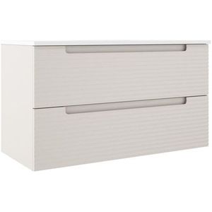 Adema Prime Balance Wastafelonderkast - 100x55x44.9cm - 2 lades - Geintegreerde greep - MDF - mat cotton (beige)