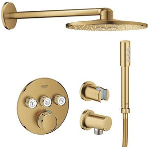 GROHE Grohtherm SmartControl Regendoucheset Inbouw - inbouwboxen - hoofddouche rond - staaf handdouche - geborsteld cool sunrise SW105953 SW108085 SW484606 SW354631 SW98897 SW9890