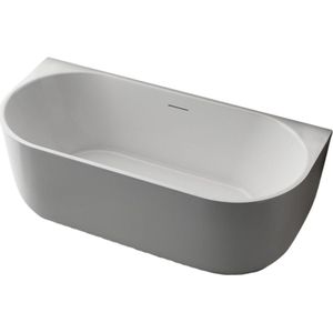 ZEZA - Pure - Half Vrijstaand Bad - Mat Wit - Acryl