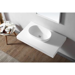 ZEZA Solid Waskom - 56x32x15.5cm - solid surface - mat wit