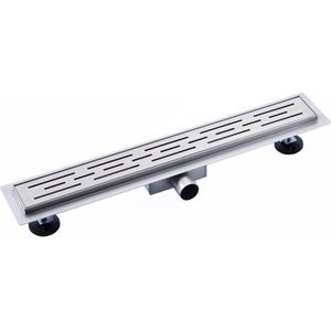 Fortifura Galeria douchegoot - 60cm - met rooster - met vloerflens - Geborsteld RVS PVD (RVS) YZ-A60-Basic-drain