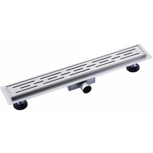 Fortifura Galeria douchegoot - 60cm - met rooster - met vloerflens - Geborsteld RVS PVD (RVS)