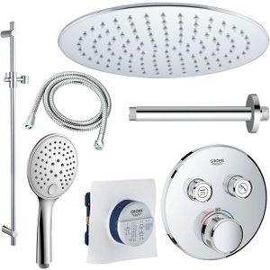 GROHE Grohtherm Regendoucheset opbouw - hoofddouche 20cm - plafondarm - glijstang 90 cm - chroom sw105953 SW104917  SW696254 SW496814 SW767373 SW76