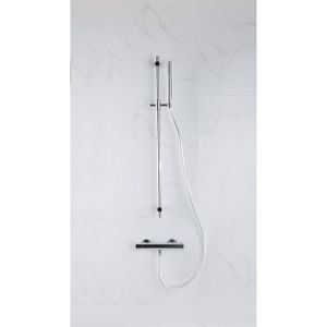 Fortifura Calvi douchekraan met glijstangset met staafhanddouche, gladde doucheslang chroom SW767487/SW496810/SW767378/SW377816