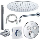 GROHE Grohtherm Regendoucheset Inbouw - hoofddouche 25 cm - 2 functies - handdouche staaf 1 stand -wandarm - chroom sw105953 SW104917  SW720559 SW696252 SW542643 SW49