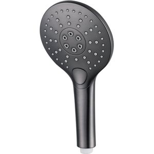 Fortifura Calvi Thermostatische badkraan met ronde handdouche, handdouchehouder en metalen doucheslang Geborsteld Gunmetal PVD SW799451/SW720568/SW720225/SW706207