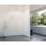 FortiFura Galeria inloopdouche - 70x200cm - helder glas - wandarm - mat wit SW797913/SW797906