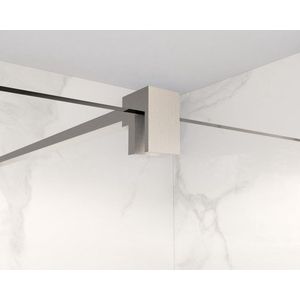 Fortifura Galeria inloopdouche - 70x200cm - helder glas - wandarm - Geborsteld RVS PVD (RVS)