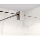 Fortifura Galeria inloopdouche - 120x200cm - helder glas - wandarm - Geborsteld RVS PVD (RVS)