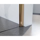 Fortifura Galeria inloopdouche - 60x200cm - helder glas - wandarm - Geborsteld koper PVD (Koper) SW797912/SW876702