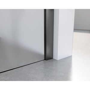 Fortifura Galeria inloopdouche - 160x200cm - mat glas - wandarm - Geborsteld Gunmetal PVD SW797932/SW797907