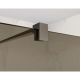 Fortifura Galeria inloopdouche - 70x200cm - rookglas - wandarm - Geborsteld Gunmetal PVD