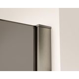 Fortifura Galeria inloopdouche - 140x200cm - rookglas - wandarm - Geborsteld Gunmetal PVD