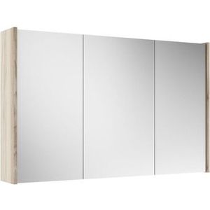 Adema Spiegelkast - 100x63x16cm -inclusief zijpanelen - beech (hout)