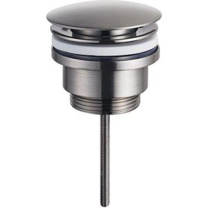 Fortifura Calvi Slim Wastafelkraanset - verhoogde wastafelkraan - klikwaste plug - design sifon - Geborsteld RVS PVD (RVS)