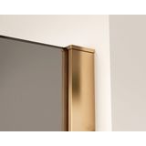 Fortifura Galeria inloopdouche - 110x200cm - rookglas - wandarm - Geborsteld koper PVD (Koper)