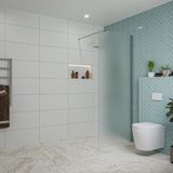 Fortifura Galeria inloopdouche - 80x200cm - mat glas - wandarm - chroom