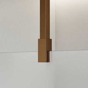 Fortifura Galeria inloopdouche - 160x200cm - mat glas - plafondarm - Geborsteld koper PVD (Koper) SW797932/SW876702/SW876705