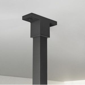 Fortifura Galeria inloopdouche - 160x200cm - ribbelglas - plafondarm - Geborsteld Gunmetal PVD