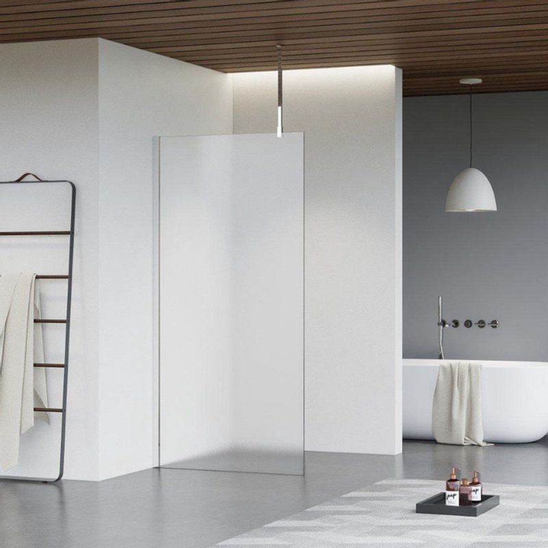 Fortifura Galeria inloopdouche - 30x200cm - mat glas - plafondarm - chroom