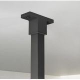 Fortifura Galeria inloopdouche - 40x200cm - rookglas - plafondarm - Geborsteld Gunmetal PVD