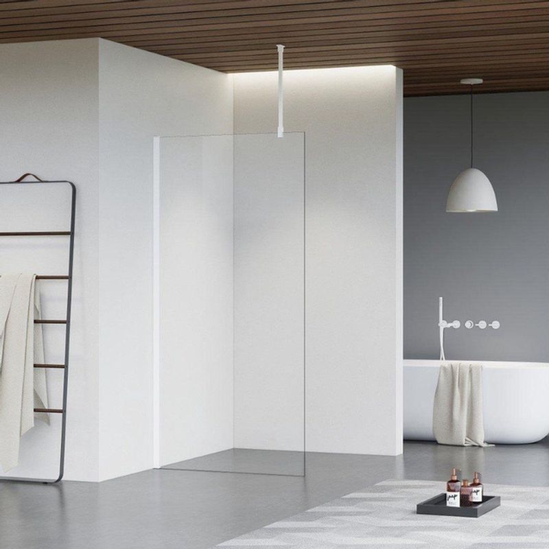 Fortifura Galeria inloopdouche - 60x200cm - helder glas - plafondarm - mat wit
