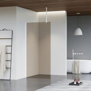 Fortifura Galeria inloopdouche - 70x200cm - rookglas - plafondarm - mat wit SW797941/SW797906/SW804546