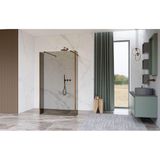 Fortifura Galeria Vrijstaande Inloopdouche - 110x200cm - Glas mat - antikalk - 8mm veiligheidsglas - 2 zijwanden 30cm - wandsteunen en hoekprofielen - Geborsteld koper PVD (Koper) SW927772 2x/SW915251/SW797931 2x/SW876703 2x