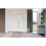 Fortifura Galeria Vrijstaande Inloopdouche - 120x200cm - Helder - antikalk - 8mm veiligheidsglas - 2 zijwanden 30cm - wandsteunen en hoekprofielen - Geborsteld RVS PVD (RVS) SW927769 2x/SW797917/SW797909 2x/SW798730 2x