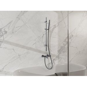 Fortifura Calvi Badkraan - met glijstangset - staafhanddouche - gladde doucheslang - geborsteld gunmetal PVD SW767491/SW766537/SW721165/SW720225