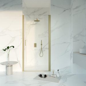 Fortifura Galeria Douchedeur Profiel veiligheidsglas anti kalk geborsteld messing