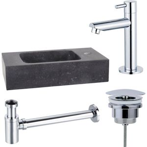 Fortifura - Fuente - Fonteinset - Zwart - Natuursteen - 1 Kraangat