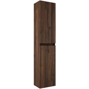 Adema - Chaci Hoge Kast - Noten - 2 Deuren - 140x35x27cm