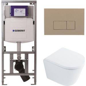 QeramiQ Dely Toiletset - Wit Glans - Geberit UP320 - Softclose Zitting - Rimless