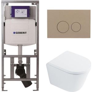 QeramiQ Dely Toiletset - Rimless - Geberit UP320 - Wit Glans - Softclose