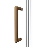 Fortifura Galeria Douchecabine - 100x80x200cm - scharnieren - deurgreep - vlak - gesatineerd veiligheidsglas - Geborsteld koper PVD (Koper) SW1122554/SW1122565/SW876702/SW797925