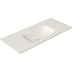 Saniclass - Meubelwastafel - Wit Mat - Solid Surface - 1 Wasbak Midden - 1 Kraangat