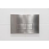 QeramiQ Dely Swirl Toiletset - 36.3x51.7cm - diepspoel - rimless - Geberit UP320 Burda inbouwreservoir - 35mm zitting - steel bedieningsplaat - rechtehoekige knoppen - wit mat