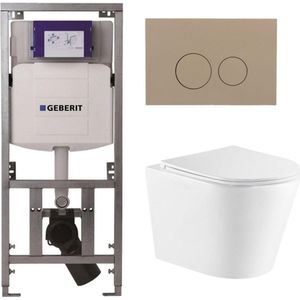 QeramiQ Dely Toiletset - Wit Glans - Diepspoel - Rimless - Geberit UP320 - Softclose