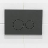 QeramiQ Dely Swirl Toiletset - 36.3x51.7cm - Geberit UP320 Burda inbouwreservoir - 35mm zitting - bedieningsplaat mat antraciet - ronde knoppen - wit mat 0701131/SW1102376/SW1000767/SW1026257
